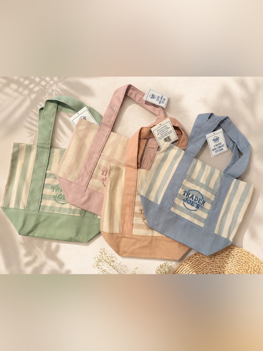 NEW Trader Joe’s Summer Mini Tote Bag - Multiple Colors Avail (one)